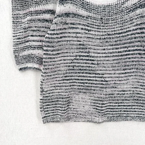 TED BAKER Aspel Puff Sleeve Sweater Womens 12 14 White Gray Marled Tie Back Knit - Picture 9 of 16